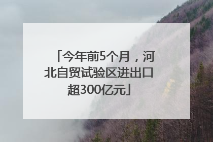 今年前5个月，河北自贸试验区进出口超300亿元